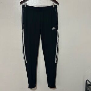 Adidas Women's Black Joggers with White Stripes